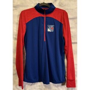 NY Rangers 1/2 Zip Fanatics Performance Pullover Women’s XL Blue Red NHL